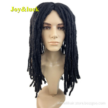 Long Dreadlocks Wig For Men Synthetic Black Dreadlock Straight Crochet Hair Braiding Middle Part Hair Wigs Daily Or Cosplay Wig